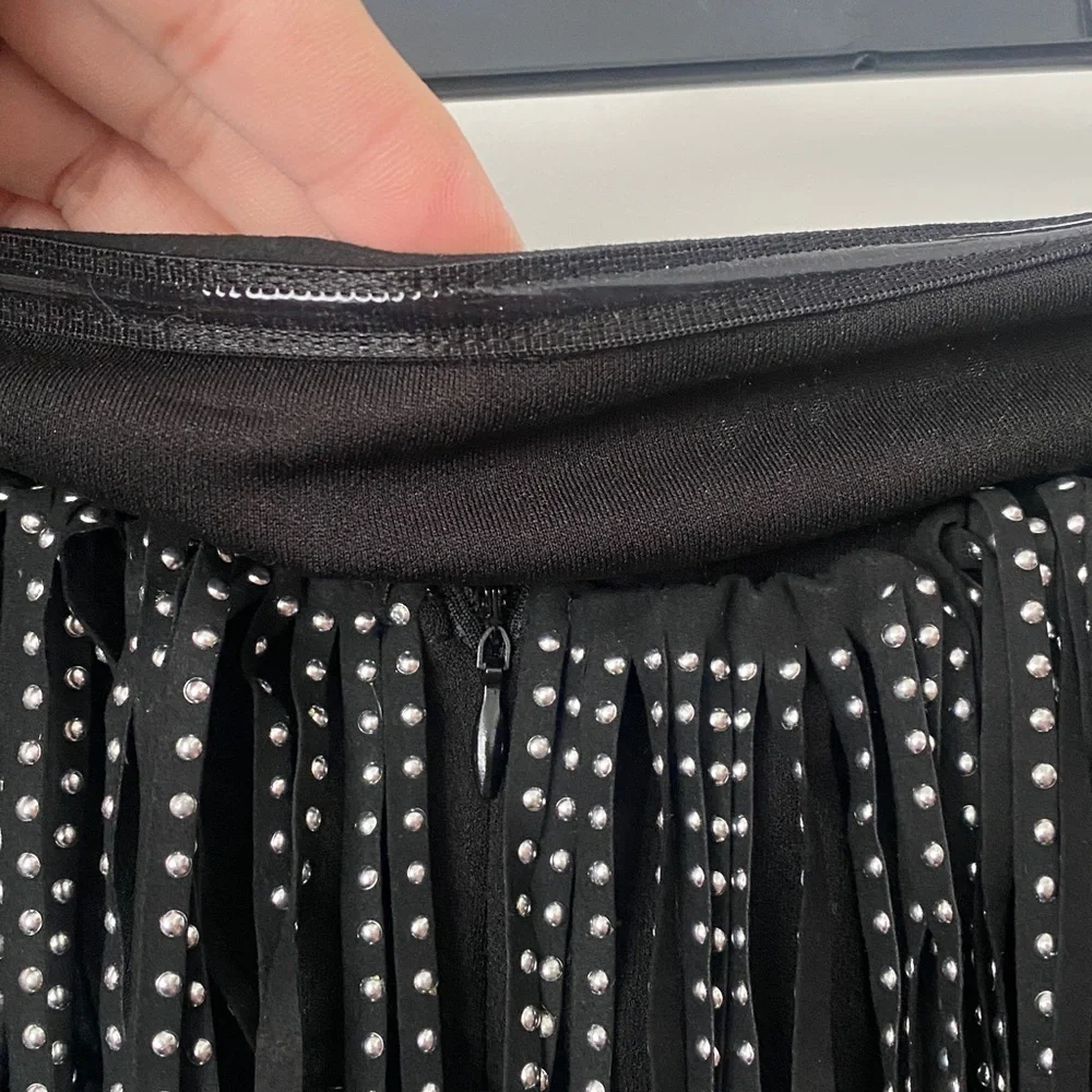 AREA STARS Black Fringe Dress with Silver Accents - Picture 8 of 8